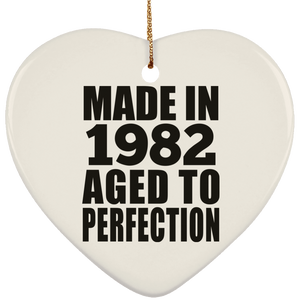 42nd Birthday Made In 1982 Aged to Perfection - Heart Ornament