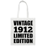 112th Birthday Vintage 1912 Limited Edition - Tote Bag White