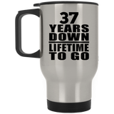 37th Anniversary 37 Years Down Lifetime To Go - Silver Travel Mug