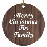 Merry Christmas Fox Family - Circle Ornament D