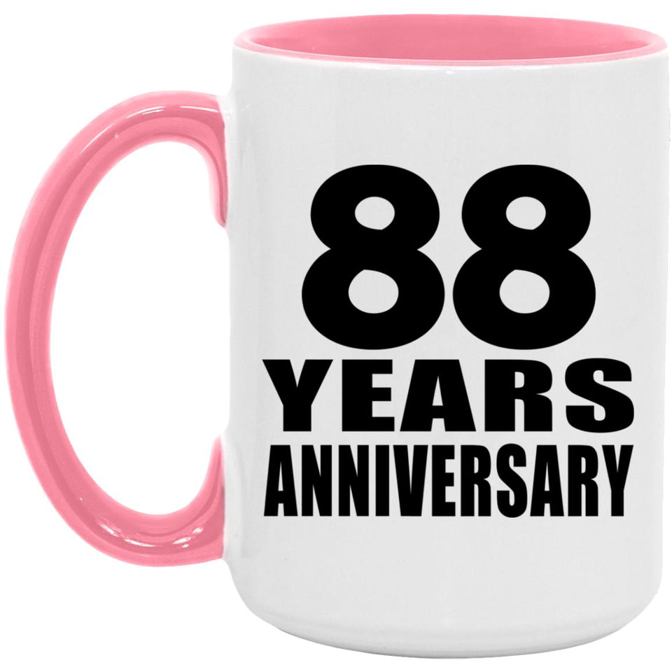 88th Anniversary 88 Years Anniversary - 15oz Accent Mug Pink