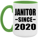 Janitor Since 2020 - 15oz Accent Mug Green