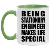 Being Stationary Engineer Makes Life Special - 11oz Accent Mug Green