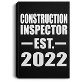 Construction Inspector Established EST. 2022 - Canvas Portrait