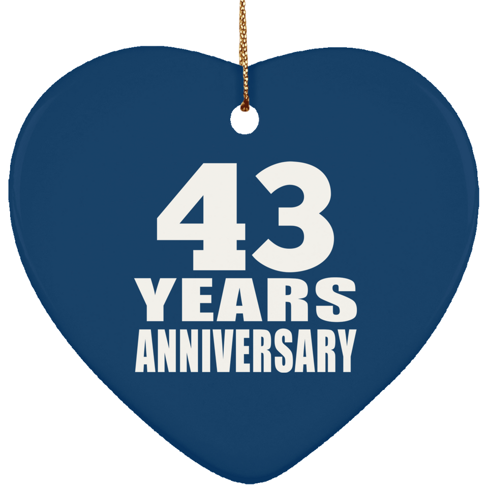 43rd Anniversary 43 Years - Heart Ornament