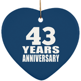 43rd Anniversary 43 Years - Heart Ornament