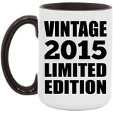 9th Birthday Vintage 2015 Limited Edition - 15oz Accent Mug Black