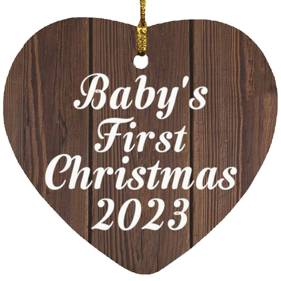 Baby's First Christmas 2023 - Heart Ornament D