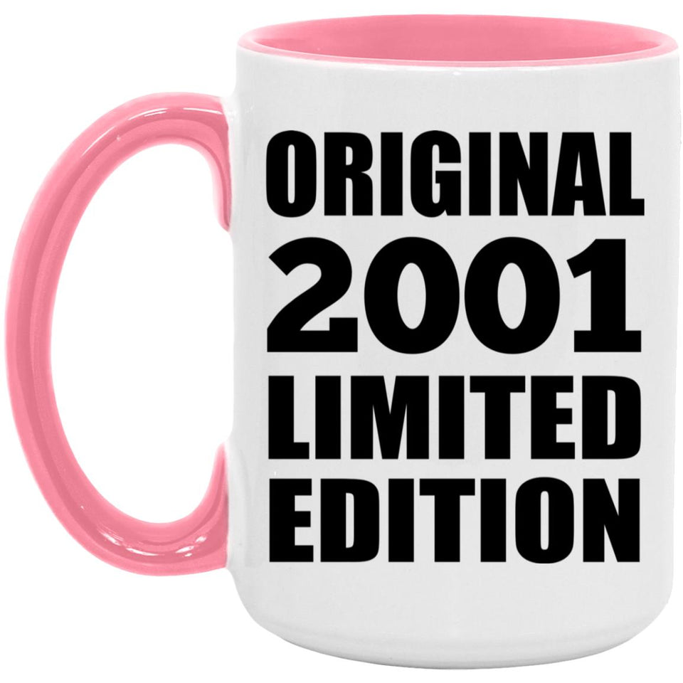 23rd Birthday Original 2001 Limited Edition - 15oz Accent Mug Pink