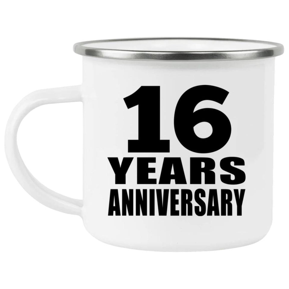 16th Anniversary 16 Years - 12oz Camping Mug