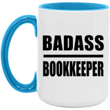 Badass Bookkeeper - 15oz Accent Mug Blue