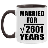 51st Anniversary Married For Square Root of 2601 Years - 11oz Accent Mug Black