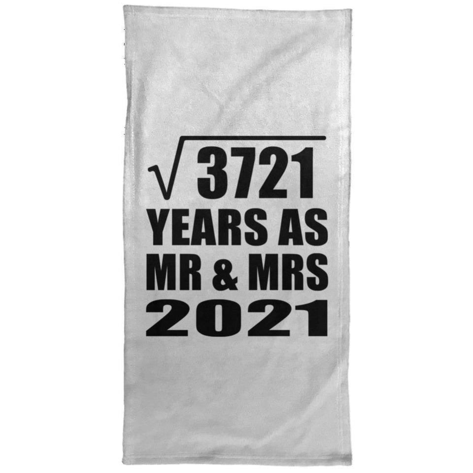 61st Anniversary Square Root of 3721 Years As Mr & Mrs 2021 - Hand Towel
