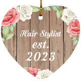 Hair Stylist Established Est. 2023 - Heart Ornament B
