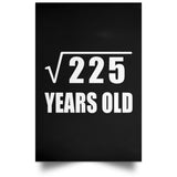 15th Birthday Square Root of 225 Years Old - Poster Portrait