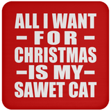 All I Want For Christmas Is My Sawet Cat - Coaster