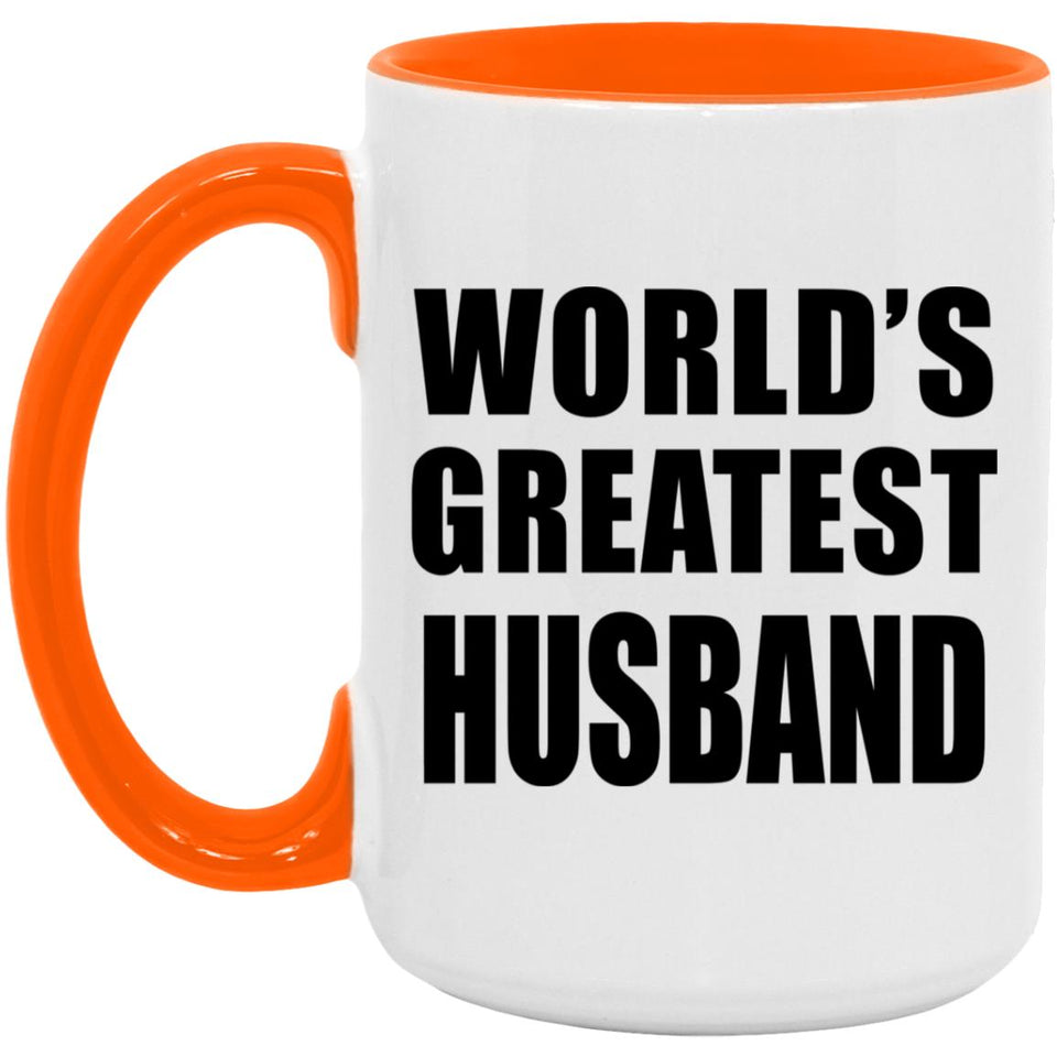 World's Greatest Husband - 15oz Accent Mug Orange