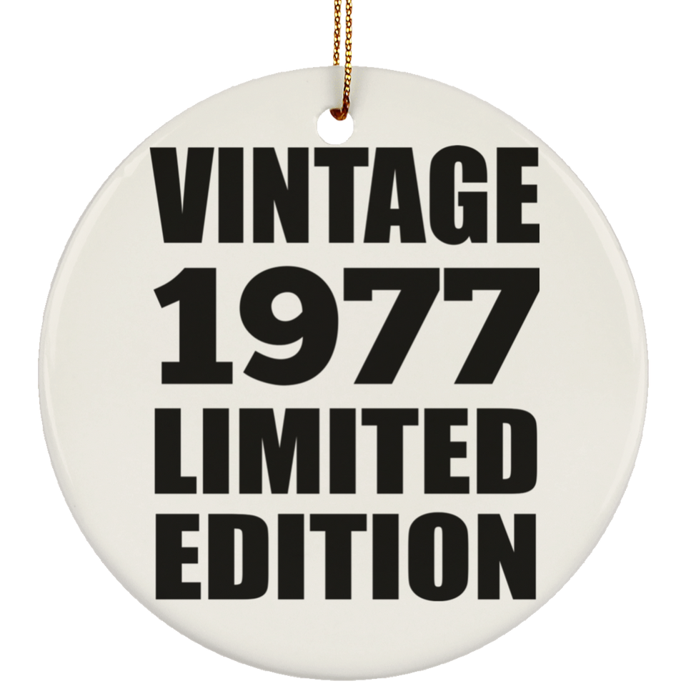 47th Birthday Vintage 1977 Limited Edition - Circle Ornament