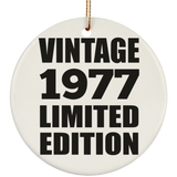 47th Birthday Vintage 1977 Limited Edition - Circle Ornament
