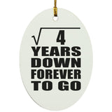 2nd Anniversary Square Root of 4 Years Down Forever To Go - Oval Ornament