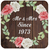51st Anniversary Mr & Mrs Since 1973 - Drink Coaster A