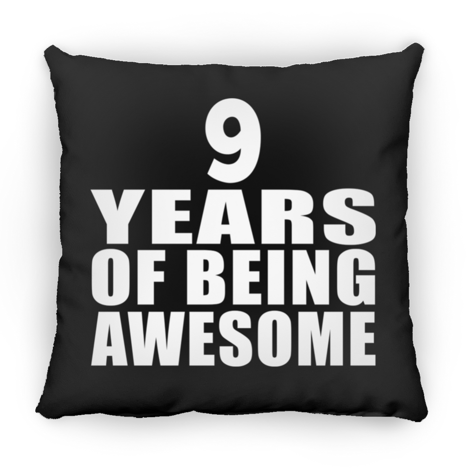 9th Birthday 9 Years Of Being Awesome - Throw Pillow Black