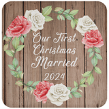 Our First Christmas Married 2024 - Drink Coaster B