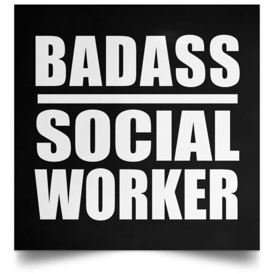 Badass Social Worker - Poster Square
