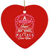 Grandmother Is Like An Angel Takes You Under Her Wings - Heart Ornament