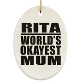 Rita World's Okayest Mum - Oval Ornament