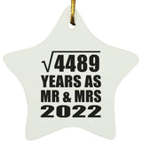67th Anniversary Square Root of 4489 Years As Mr & Mrs 2022 - Star Ornament