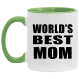 World's Best Mom - 11oz Accent Mug Green