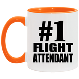 Number One #1 Flight Attendant - 11oz Accent Mug Orange