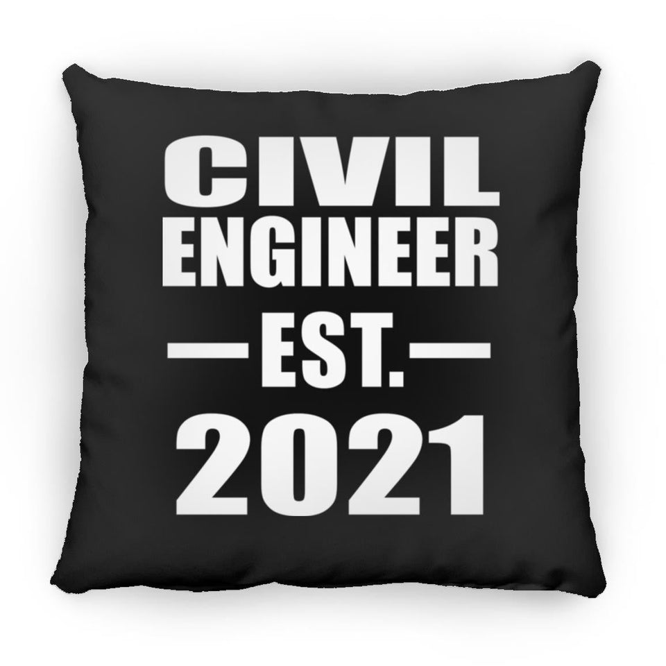 Civil Engineer Established EST. 2021 - Throw Pillow Black