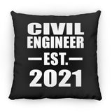 Civil Engineer Established EST. 2021 - Throw Pillow Black