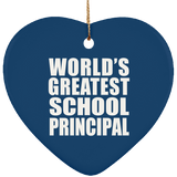World's Greatest School Principal - Heart Ornament