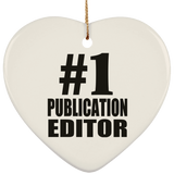 Number One #1 Publication Editor - Heart Ornament