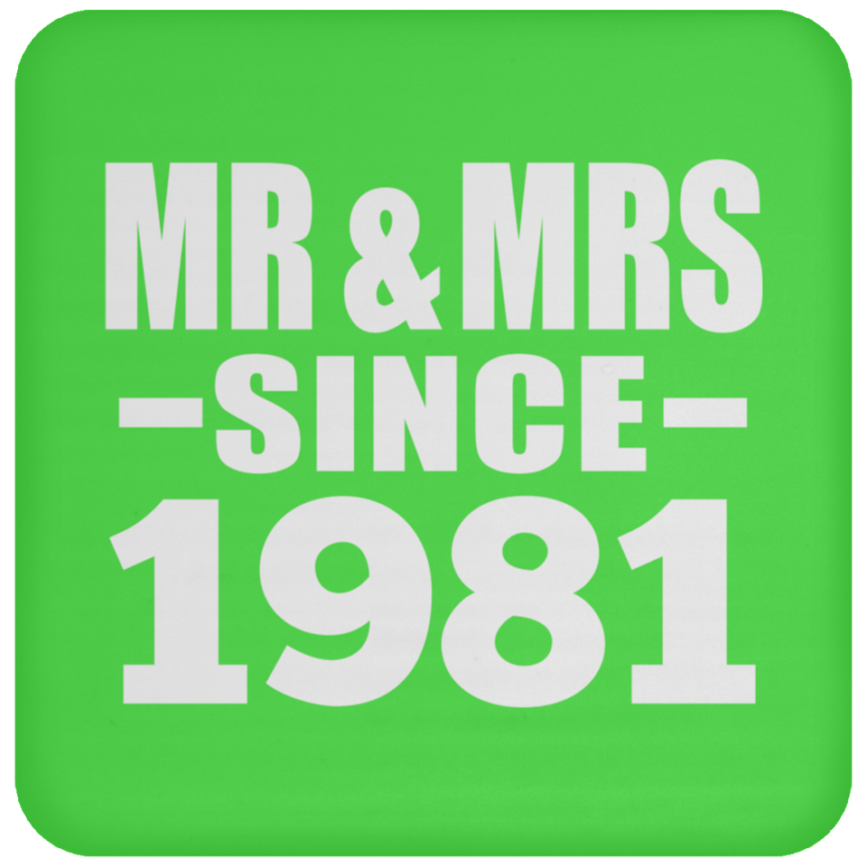 43rd Anniversary Mr & Mrs Since 1981 - Drink Coaster