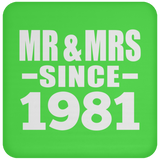 43rd Anniversary Mr & Mrs Since 1981 - Drink Coaster