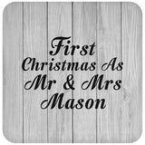 First Christmas As Mr & Mrs Mason - Drink Coaster F