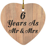 6 Years As Mr & Mrs - Heart Ornament C