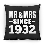 92nd Anniversary Mr & Mrs Since 1932 - Throw Pillow Black