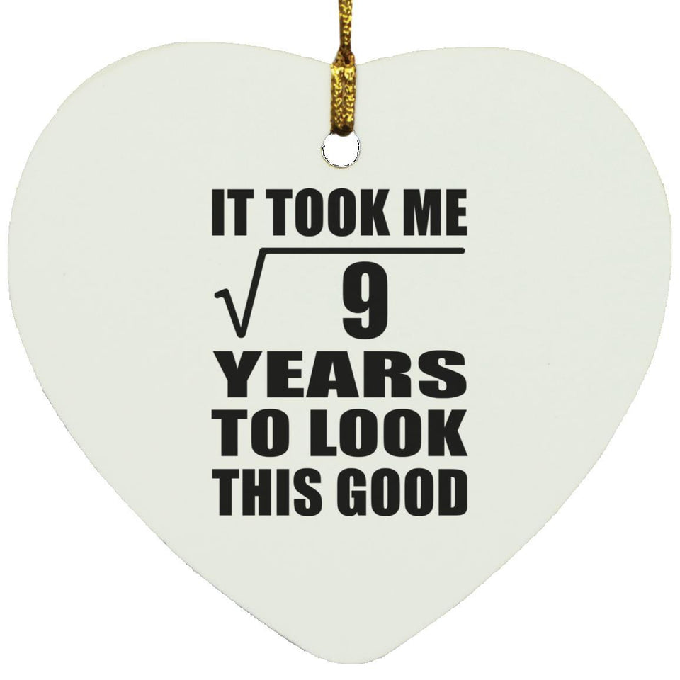 3rd Birthday Took Square Root of 9 Years To Look Good - Heart Ornament