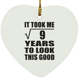 3rd Birthday Took Square Root of 9 Years To Look Good - Heart Ornament