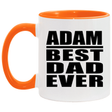 Adam Best Dad Ever - 11oz Accent Mug Orange