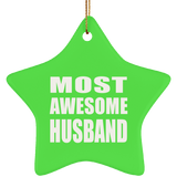 Most Awesome Husband - Star Ornament