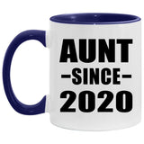 Aunt Since 2020 - 11oz Accent Mug Purple