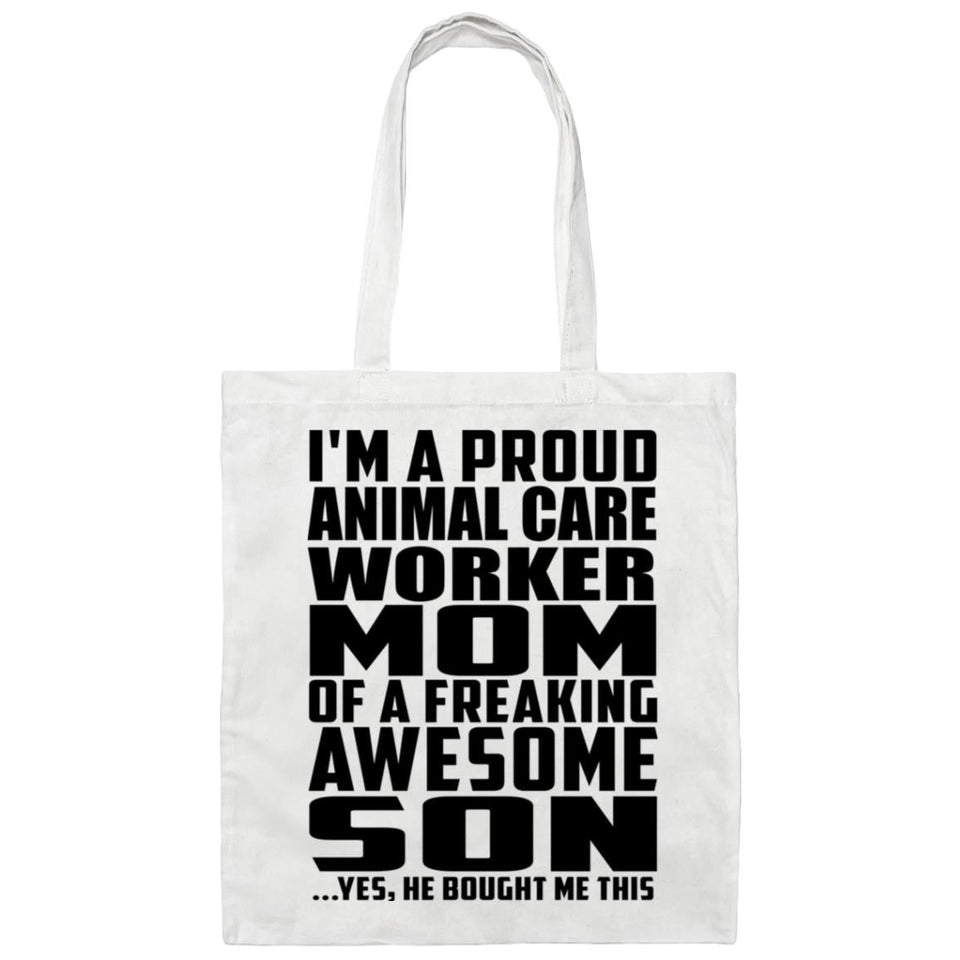 Proud Animal Care Worker Mom Of Awesome Son - Tote Bag White