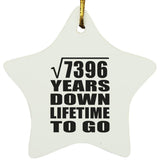 86th Anniversary Square Root of 7396 Years Lifetime To Go - Star Ornament