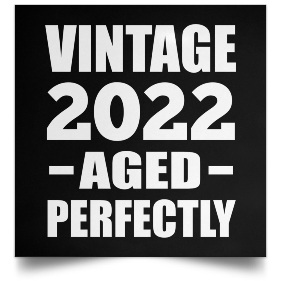 2nd Birthday Vintage 2022 Aged Perfectly - Poster Square
